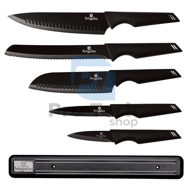 6-dielna sada kuchynských nerezových nožov s magnetickým držiakom BLACK 20468