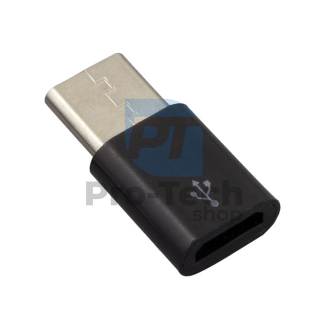 Adaptér Micro USB 2.0 - USB-C, čierny 72426