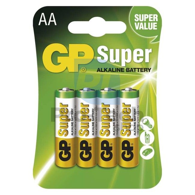 Alkalická batéria GP Super LR6 (AA), 4ks 70680