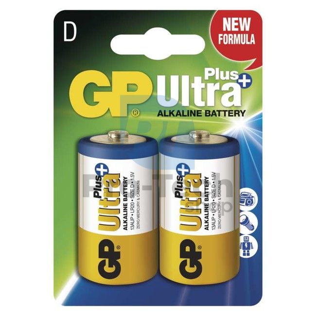 Alkalická batéria GP Ultra Plus LR20 (D), 2ks 70474