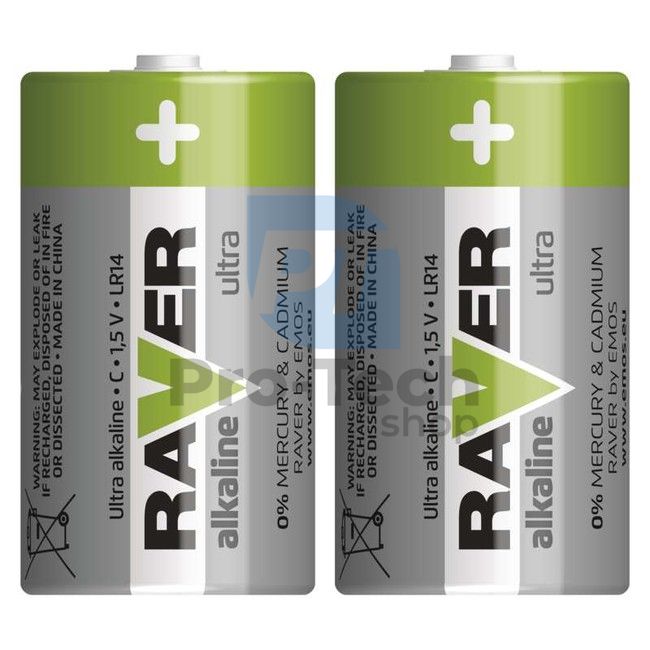 Alkalická batéria RAVER LR14 (C), 2ks 70008
