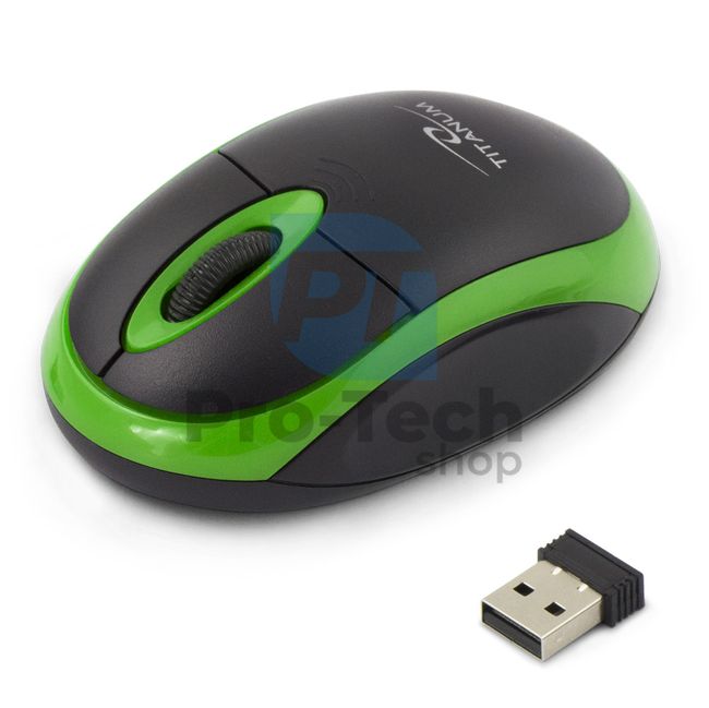 Bezdrôtová myš 3D USB VULTURE, čierno-zelená 73420