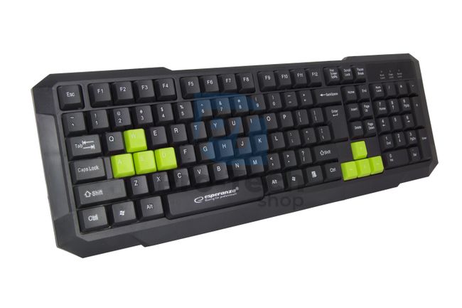 Herná klávesnica USB ASPIS, zelená 72680