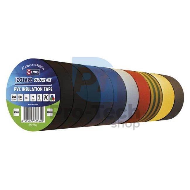 Izolačná páska PVC 15mm / 10m farebný mix 71006