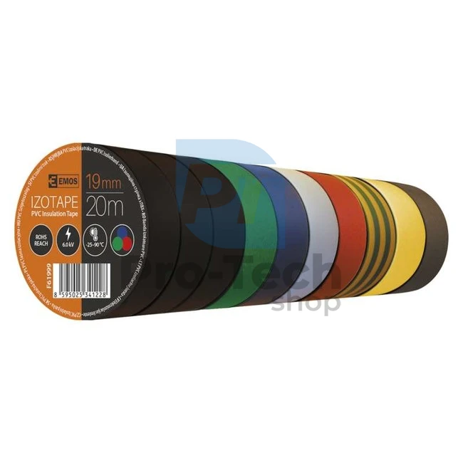 Izolačná páska PVC 19mm / 20m farebný mix 70961