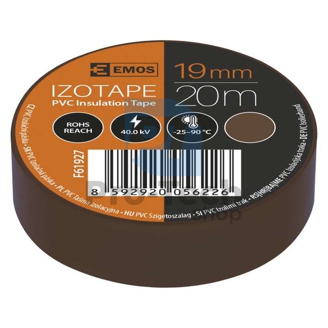 Izolačná páska PVC 19mm / 20m hnědá, 1ks 71537