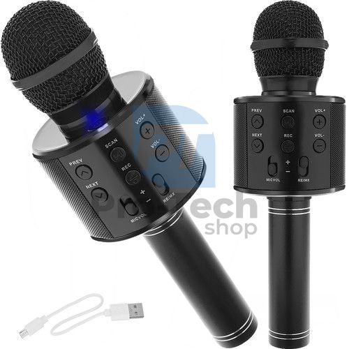 Karaoke mikrofón s reproduktorom – čierny Izoxis 22189 75843