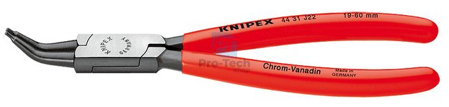 Kliešte na poistné krúžky 180 mm s vyhnutými čeľusťami KNIPEX 07982