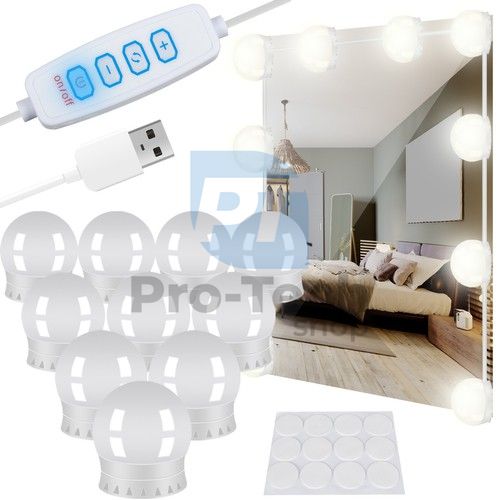 LED Lampičky na zrkadlo/toaletný stolík - 10 ks 74528