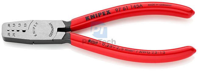 Lisovacie kliešte pre koncové objímky s máčanou rukoväťou 145 mm KNIPEX 08707