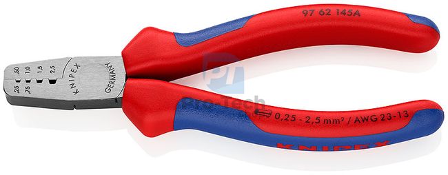 Lisovacie kliešte pre koncové objímky s multi-komponentnými rukoväťami 145 mm KNIPEX 08710