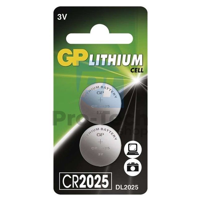 Lítiová gombíková batéria GP CR2025, 2ks 71794