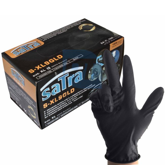 Nitrilové rukavice XL 9-10" 100ks SATRA S-XL9GLD 14549