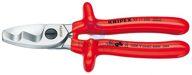 Nožnice na káble 200 mm s dvomi reznými hranami s máčanou izoláciou KNIPEX 08561