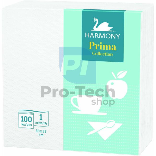 Papierové servítky 1-vrstvové HARMONY PRIMA 33x33cm – 100ks 30381