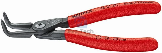 Presné kliešte pre poistné krúžky 305 mm s vyhnutými čeľusťami KNIPEX 08051
