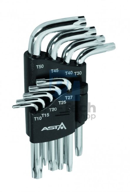 Sada krátkych TORX kľúčov T10-T50 s otvorom 9ks profi Asta A-712TF1 05524