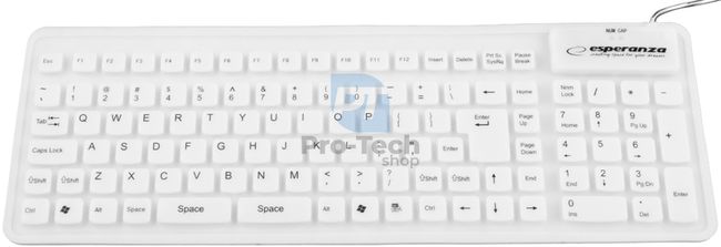 Silikonová klávesnica USB/OTG, biela 72912