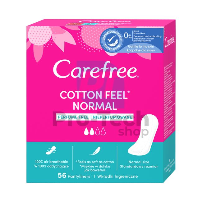 Slipové vložky – Intímky Carefree Cotton 56ks 30552
