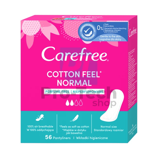 Slipové vložky – Intímky Carefree Cotton 56ks 30552