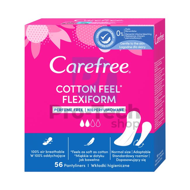Slipové vložky – Intímky Carefree Cotton Flexiform 56ks 30554