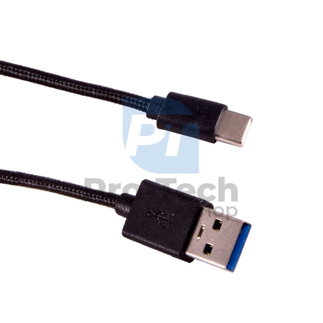 USB-C kábel 3.0, 1m, čierny, opletený 72375