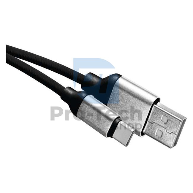 USB kábel 2.0 A/M - C/M 1m čierny 71877