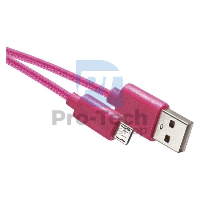 USB kábel 2.0 A/M - micro B/M 1m ružový 71559