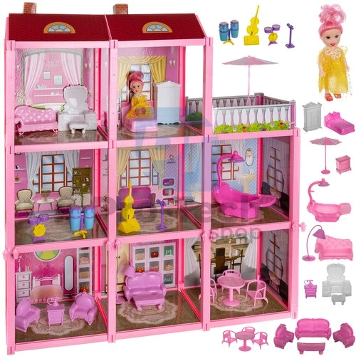 Veľký domček pre bábiky s výbavou + bábika Kruzzel 22611 76128