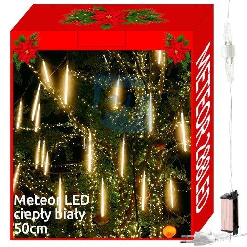 Vianočné LED svetlá meteory 244 LED 50cm - teplá biela 76150