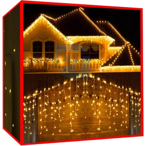 Vianočné svetielka - cencúle 300 LED teplá biela 31V 75480