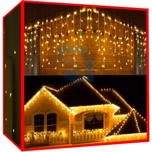 Vianočné svetlá - cencúle 500 LED teplá biela 76161