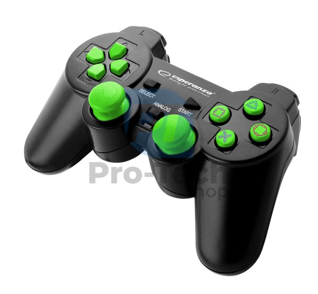 Vibračný gamepad PC/PS3 USB TROOPER, čierno-zelený 72641