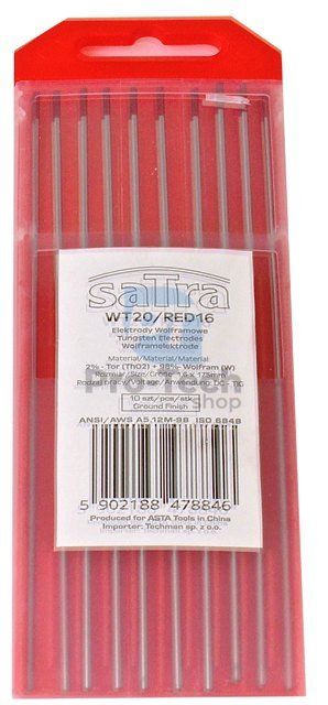 Volfrámová elektróda 1,6 mm profi Satra červená tig WT20/RED16 06503