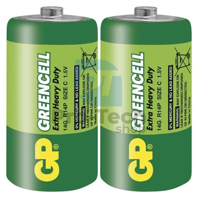 Zinko-chloridová batéria GP Greencell R14 (C), 2ks 71057