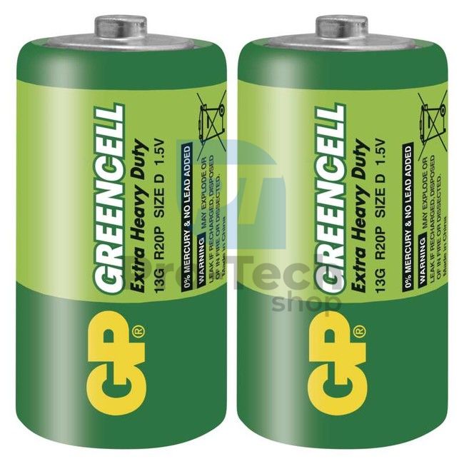 Zinko-chloridová batéria GP Greencell R20 (D), 2ks 71071